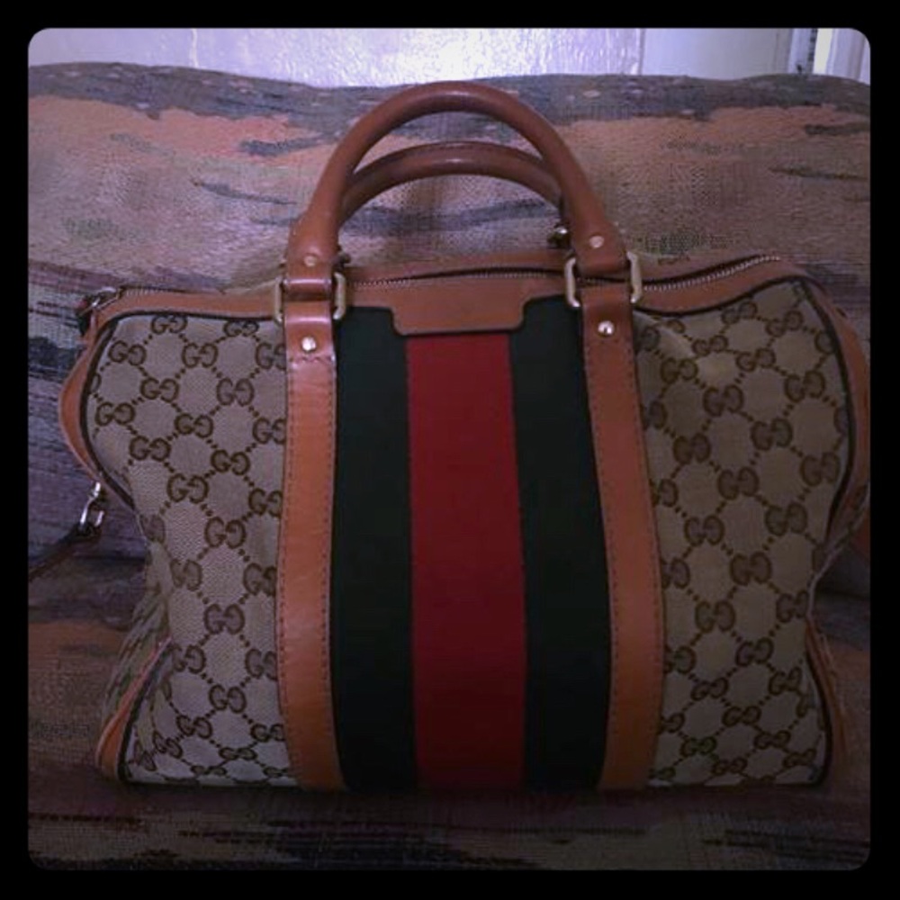 Gucci vintage web boston crosbody bag